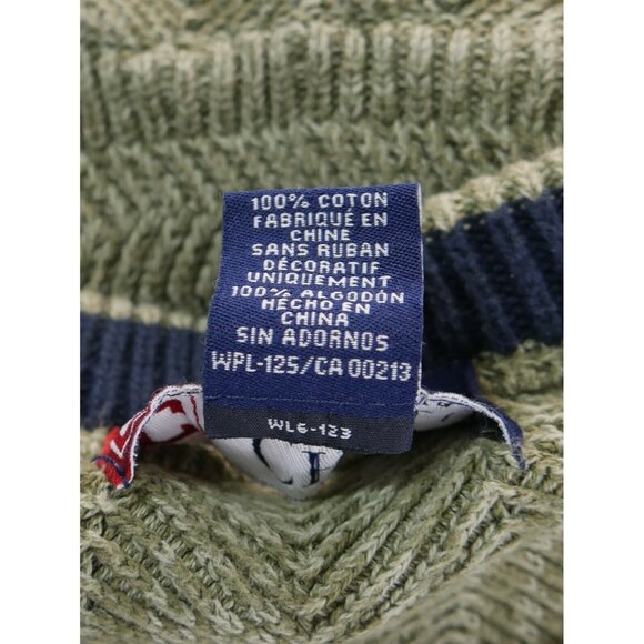 Chaps Mens Green Herringbone Pattern Knit Pullover Sweater Long Sleeve X Large - Picture 8 of 8